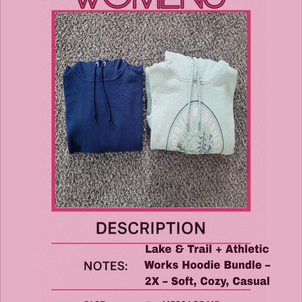 Lake & Trail Women's Hoodie Bundle - Navy and Gray